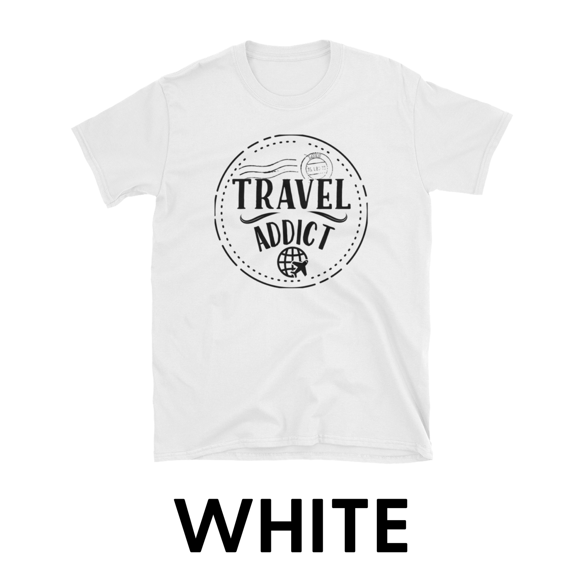 Travel Addict Passport Stamp - Unisex T-Shirt - Travel Suppliers Plus