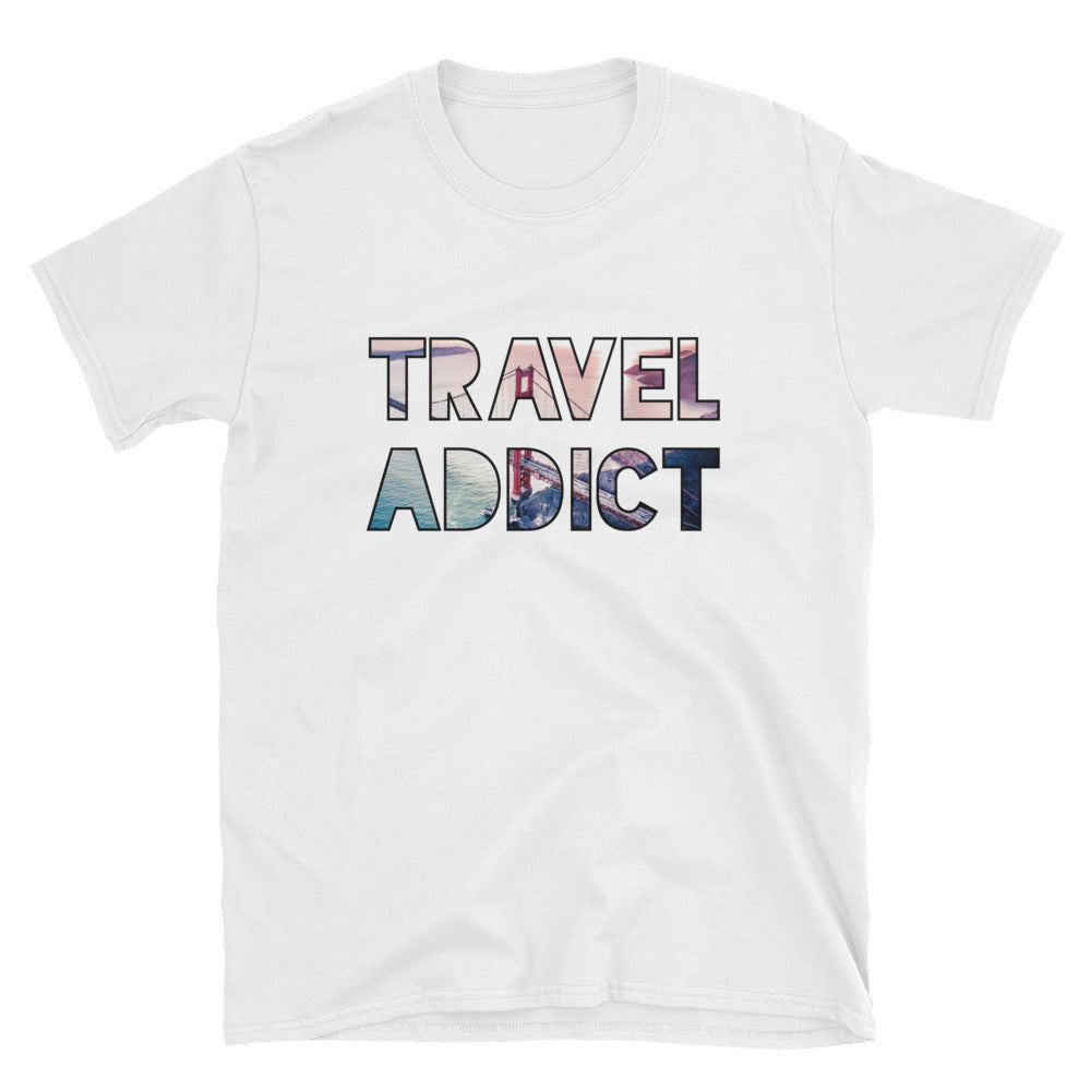 Golden Gate Bridge / SFO / Travel Addict T-Shirt - Travel Suppliers Plus